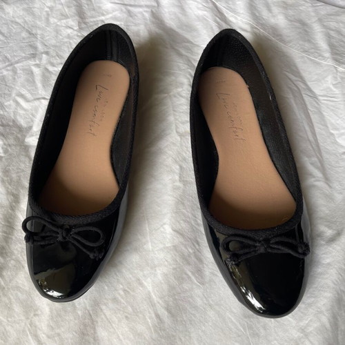 New Look faux patent leather ballerinas new black size 40