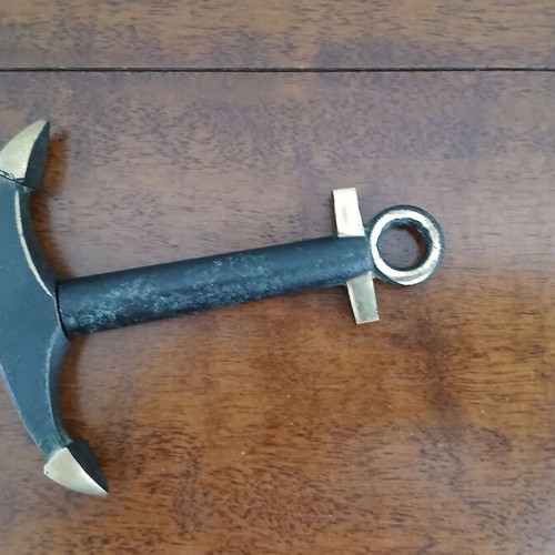 Vintage corkscrew metal nautical style anchor shape like new