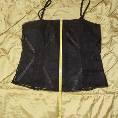 Fransa black bustier top like new, removable straps, lace details