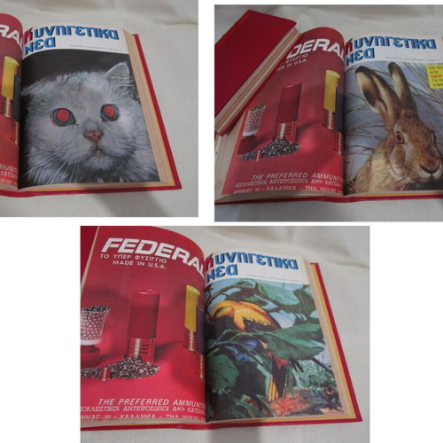 Kynigetika Nea magazine 1972 used, 12 bound issues