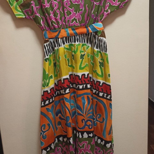 Cotton maxi dress colorful size L like new