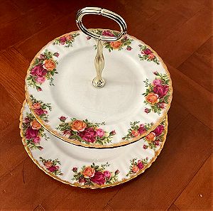 Royal Albert old country roses 1962-73 cake stand μεγαλο