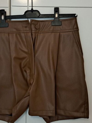 Leather brown shorts new, sizes S and M