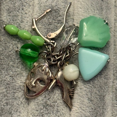 Silver earrings new with mineral stones, Jenavi