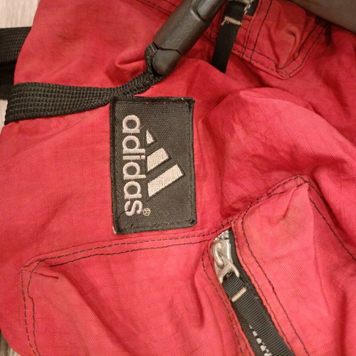 Adidas small backpack used, red with black details