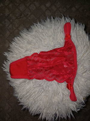 Women's string lingerie red and purple lace new, pack of 2