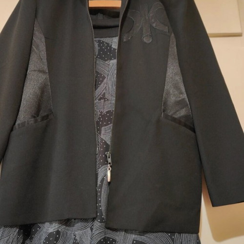 Vintage Mia Italy jacket used, size XL, black, two fabrics