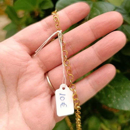 Gold plated stainless steel chain necklace with circles new