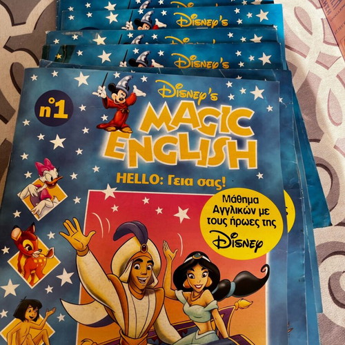 Magic English video cassettes used, collection of 10 with booklets