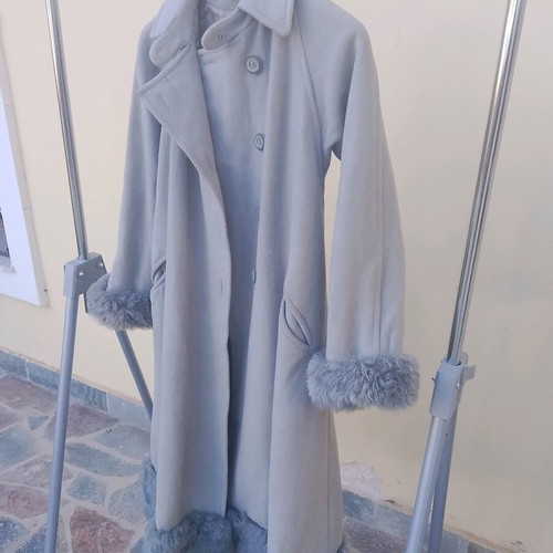 Yell vintage coat used, size S 36, gray turquoise