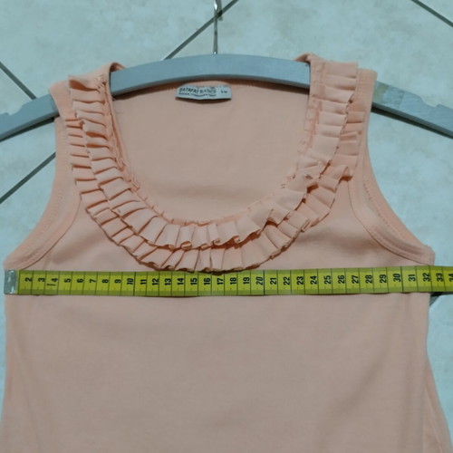 Salewa sleeveless top with ruffles, peach