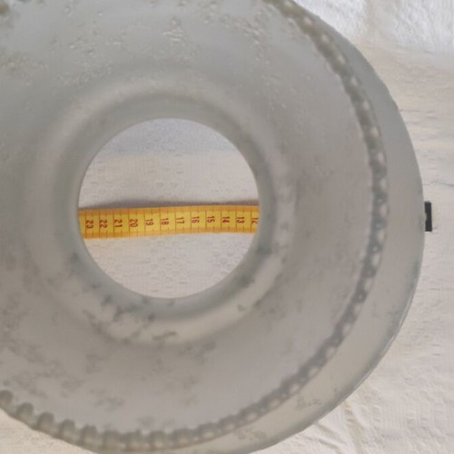 Vintage glass lampshade like new, white matte crackle design