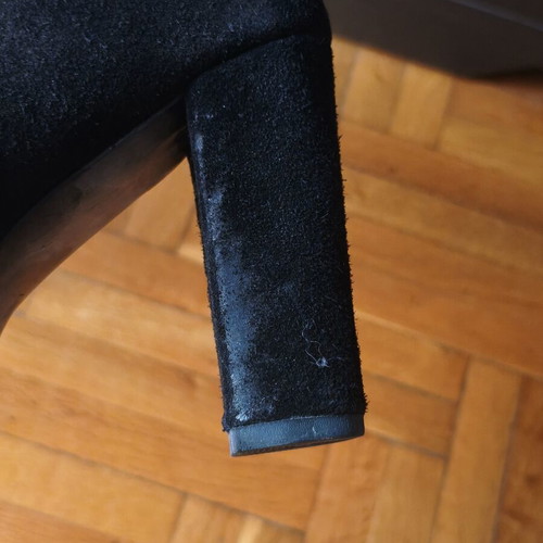 DM ONDAS women's black suede boots size 40, thick heel and platform