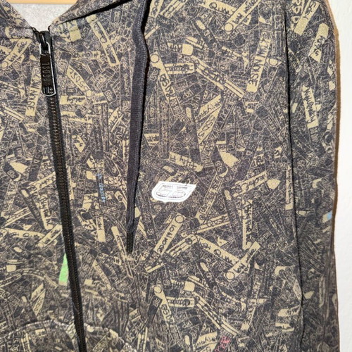 Diesel hoodie used, dark gray with zipper and designs, size L