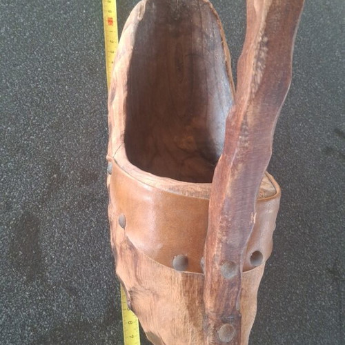 Wooden vintage handmade wine holder