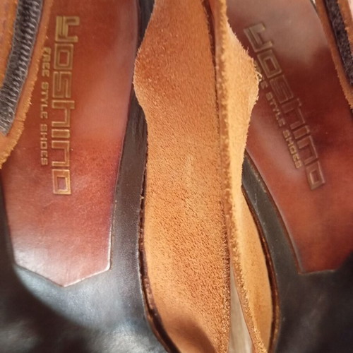 Yoshino brown leather high-heeled sandals with strap size 37 like new