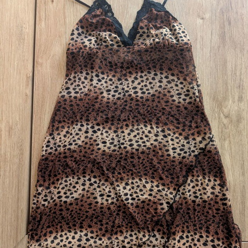 Negligee nightdress leopard print S Med like new