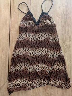 Negligee nightdress leopard print S Med like new
