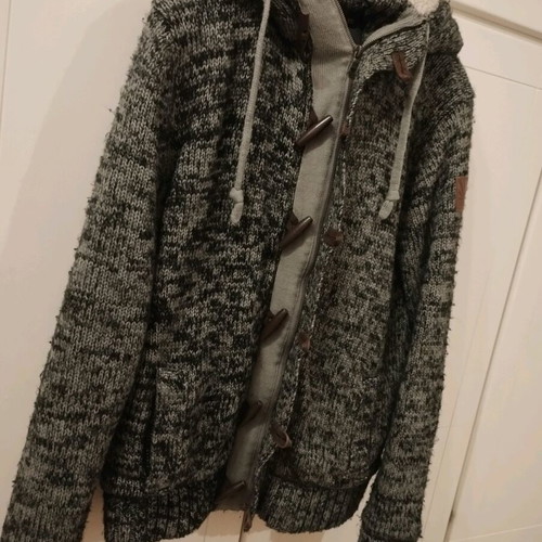 Funky Buddha men's cardigan jacket large like new, black gray