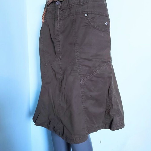 Esprit brown denim skirt like new, sizes M/L, asymmetrical summer style
