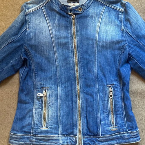 Salsa Life Zip Up Denim Jacket like new, blue, size medium fits small