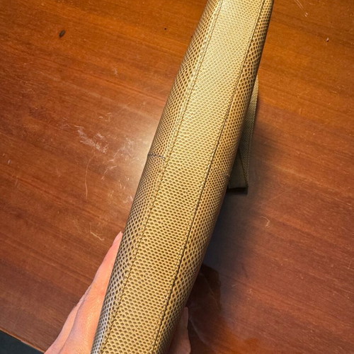 Vintage leather handbag with reptile texture like new, beige gold