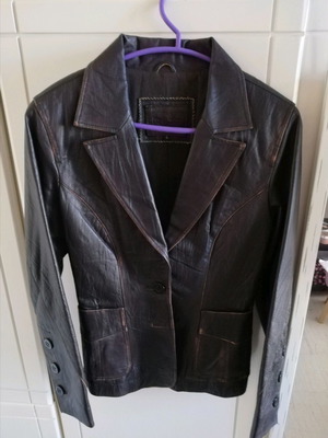 Attrattivo leather jacket new, brown, size S