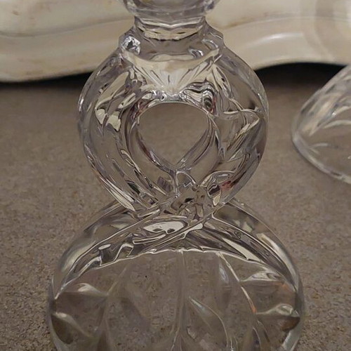 Crystal candlesticks like new, set of 2, 15 cm height