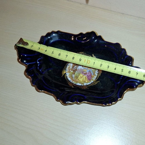 Limoges decorative plate like new with blue and gold details