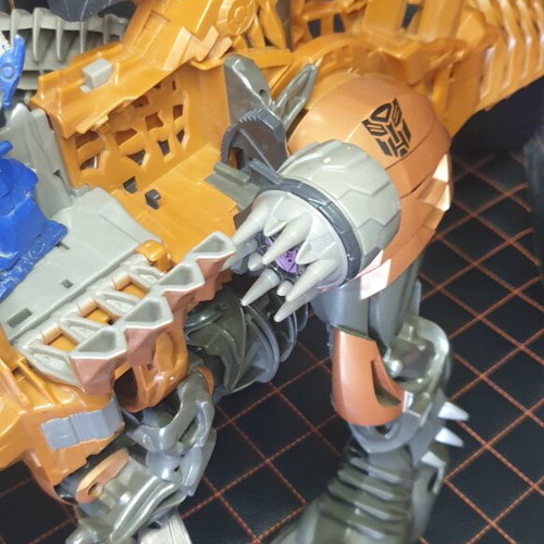 Grimlock Transformers movie figure 50cm used with Optimus mini figure