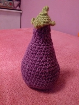 Μελιτζάνα πλεκτή amigurumi καινούργια, χειροποίητη