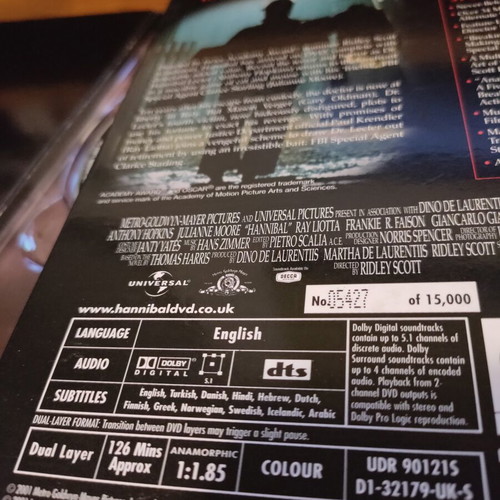 Hannibal 3 Disc Edition DVD Like New With Greek Subtitles