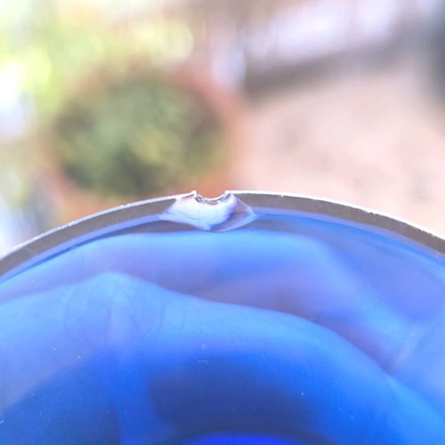 Cobalt glass vase used with painted flowers