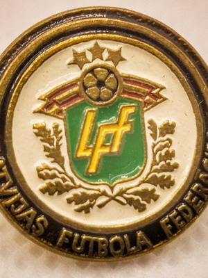 Collectible pin of Latvian football federation like new