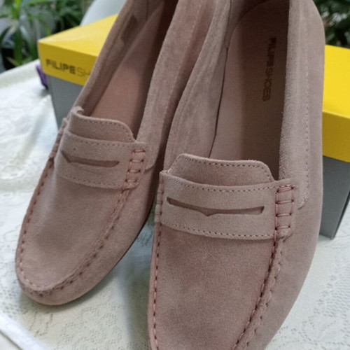 Filipe Shoes moccasins new, size 39, beige pink leather
