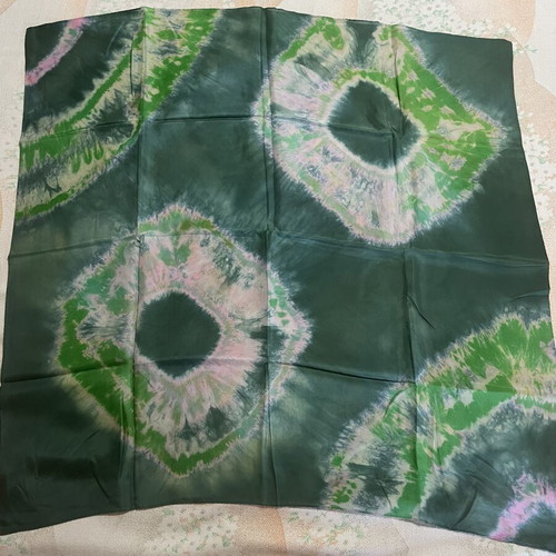 Silk scarf new, green