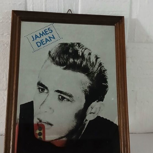 James Dean mirror vintage with wooden frame used
