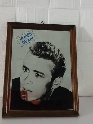 Καθρέφτης James Dean vintage με ξύλινο πλαίσιο μεταχειρισμένος