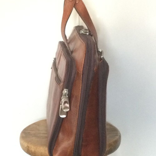Leather Professional Briefcase M by Mihail like new, brown