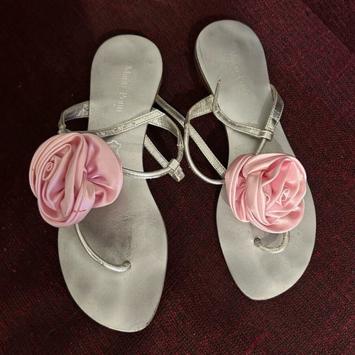 Branded sandals size 37 like new, white and pink