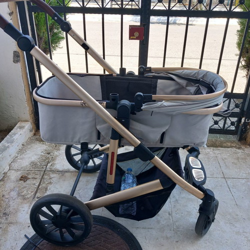 Baby stroller with footmuff and protective bar, up to 25 kg