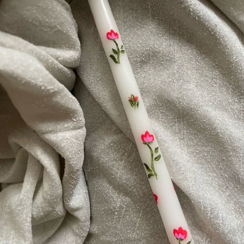 Handmade candle painted by hand new