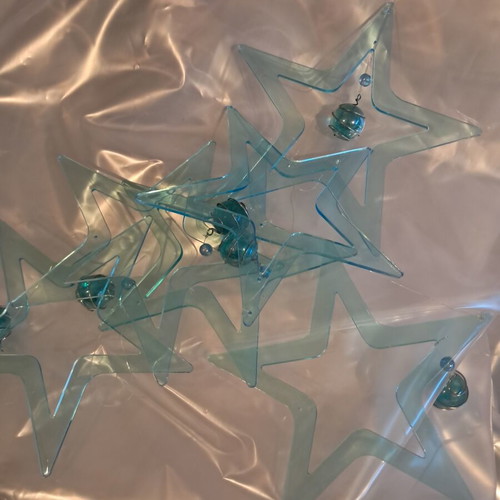 Decorative star garland with fishing line, about one meter