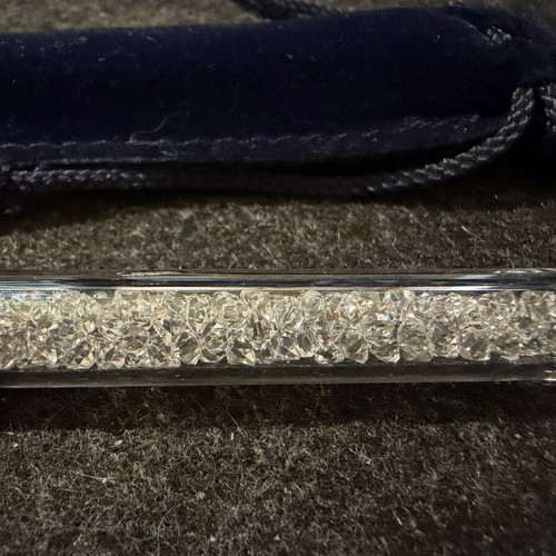 Swarovski Crystalline Pen White with Heart Charm and Velvet Case