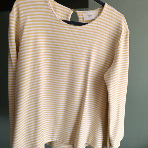 Vicolo striped blouse like new, size M, white and yellow
