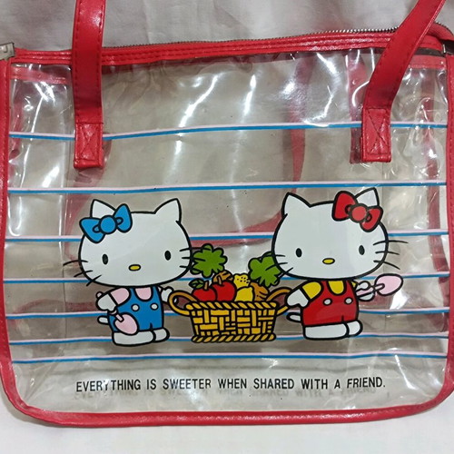 Hello Kitty vintage plastic transparent bag used