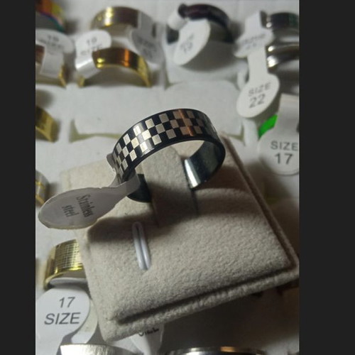 Unisex ring durable steel size 19 new
