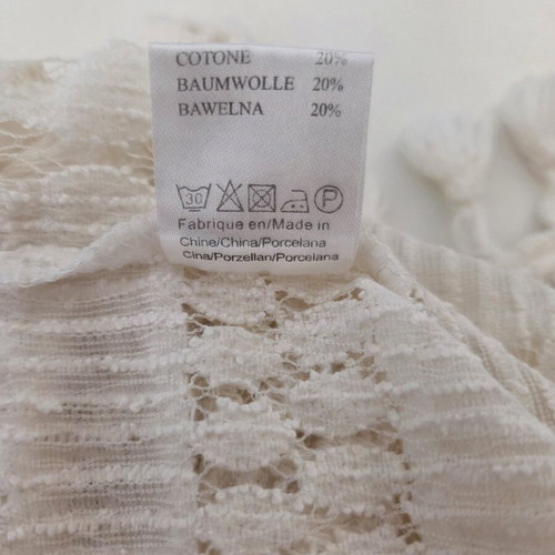 Sweewë Paris Crochet Fringed Boho Knit Crop Top new, white, size S