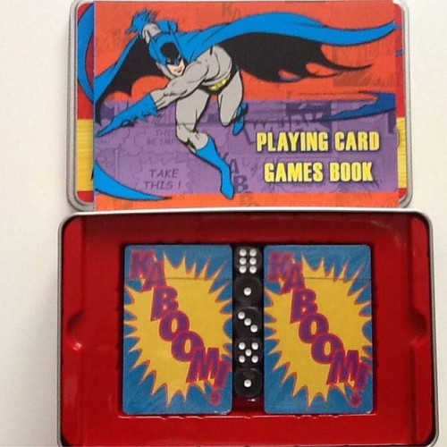 Batman playing card games set in collectible tin box new