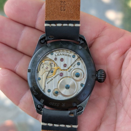 Leandri Laboratorio 48mm Flieger watch with Unitas movement, like new
